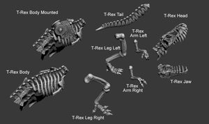 3D Printed Print your Monster Skeleton Mounted T-Rex 28 32mm D&D - Charming Terrain