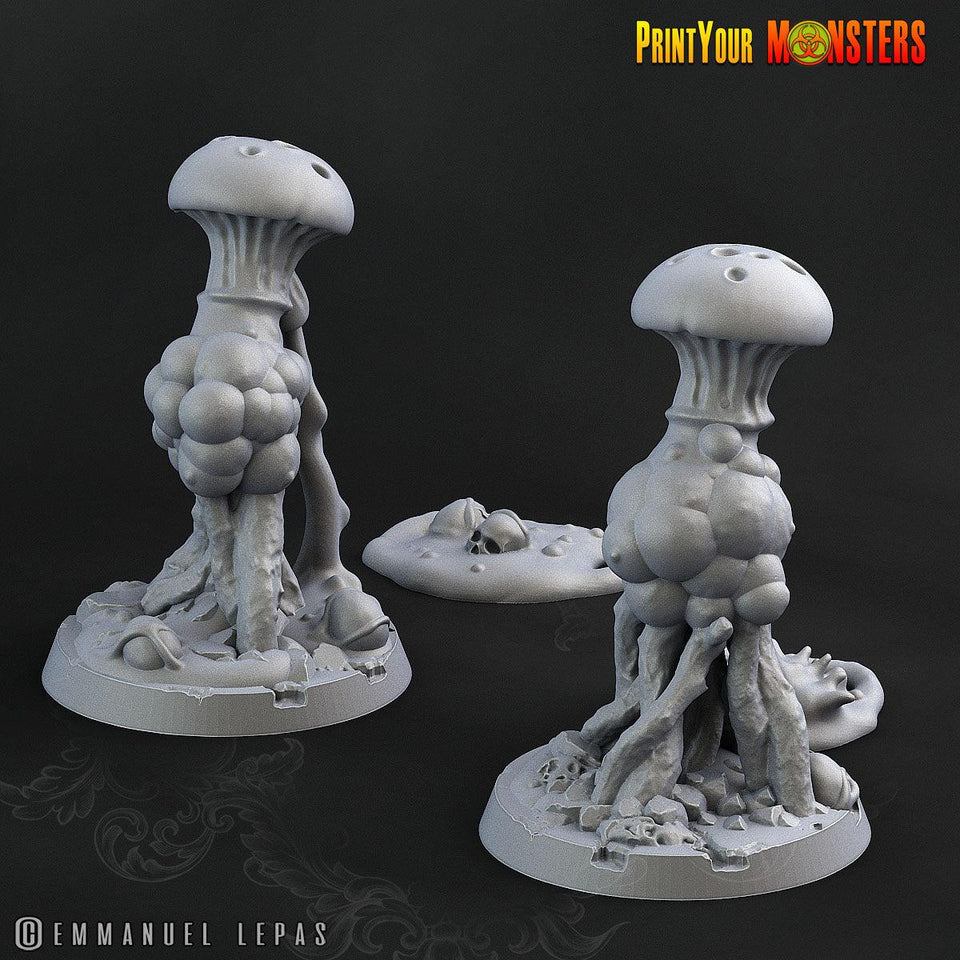 3D Printed Print Your Monster Toxic Mushrooms The Lost Mushrooms 28mm - 32mm D&D Wargaming - Charming Terrain