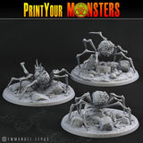 3D Printed Print Your Monsters 3 Bones Spiders Land of Bones Set 28mm - 32mm D&D Wargaming - Charming Terrain