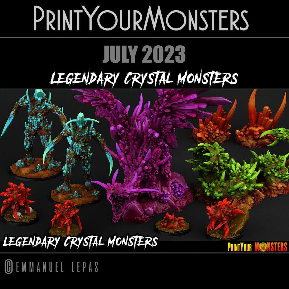 3D Printed Print Your Monsters Amethyst Dragon Legendary Crystal Monsters 28mm - 32mm D&D Wargaming - Charming Terrain
