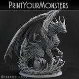 3D Printed Print Your Monsters Basalt Dragon Basalt Earth Elemental Set 28mm - 32mm D&D Wargaming - Charming Terrain