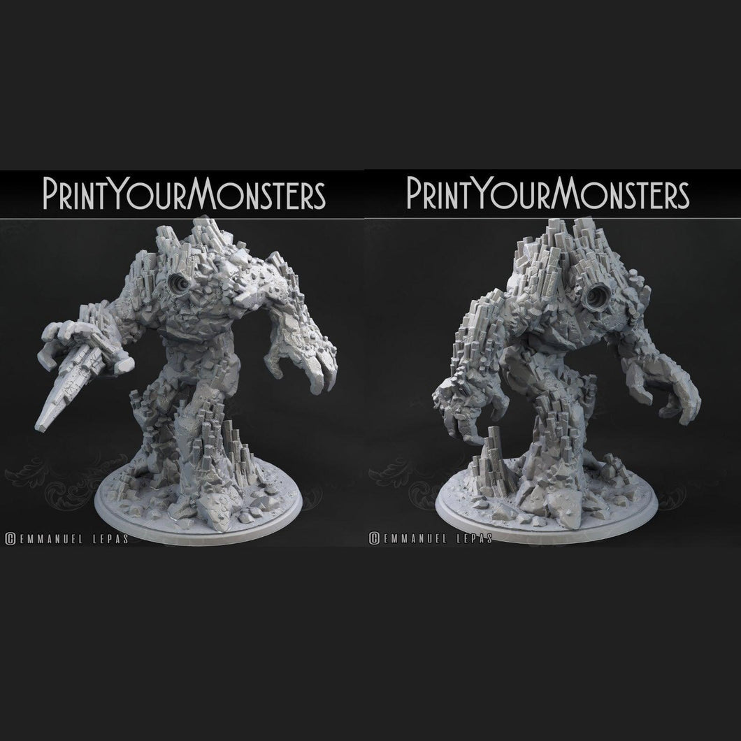 3D Printed Print Your Monsters Basalt Earth Elemental Set 28mm - 32mm D&D Wargaming - Charming Terrain