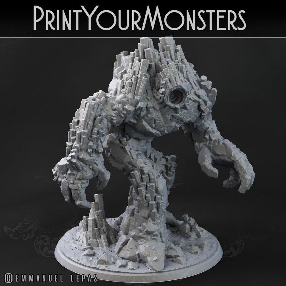 3D Printed Print Your Monsters Basalt Earth Elemental Set 28mm - 32mm D&D Wargaming - Charming Terrain