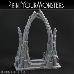 3D Printed Print Your Monsters Basalt Portal Basalt Earth Elemental Set 28mm - 32mm D&D Wargaming - Charming Terrain