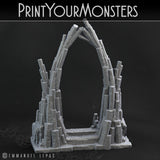 3D Printed Print Your Monsters Basalt Portal Basalt Earth Elemental Set 28mm - 32mm D&D Wargaming - Charming Terrain