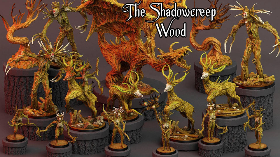 3D Printed Print Your Monsters Creepy Dark Trees The Shadowcreep Wood Set 28mm - 32mm D&D Wargaming - Charming Terrain