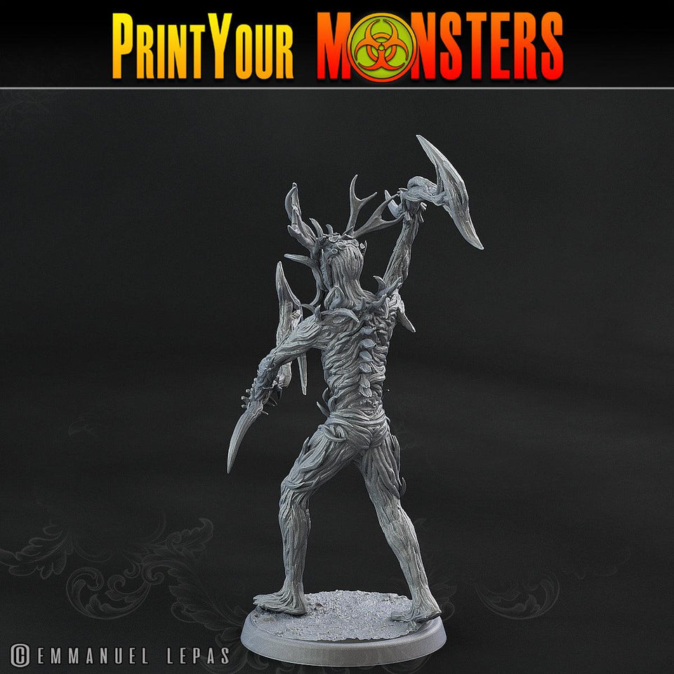 3D Printed Print Your Monsters Dark Tree Men The Shadowcreep Wood Set 28mm - 32mm D&D Wargaming - Charming Terrain