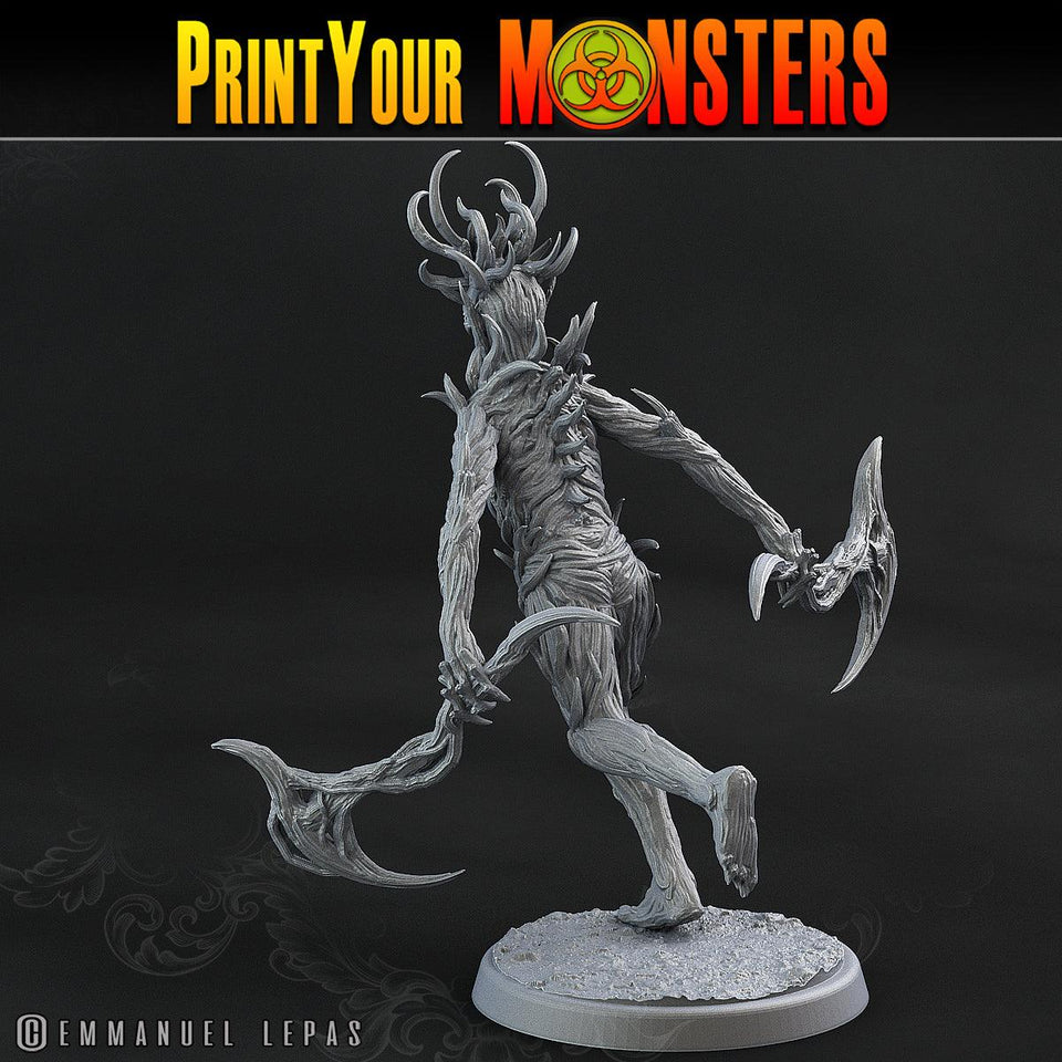 3D Printed Print Your Monsters Dark Tree Men The Shadowcreep Wood Set 28mm - 32mm D&D Wargaming - Charming Terrain