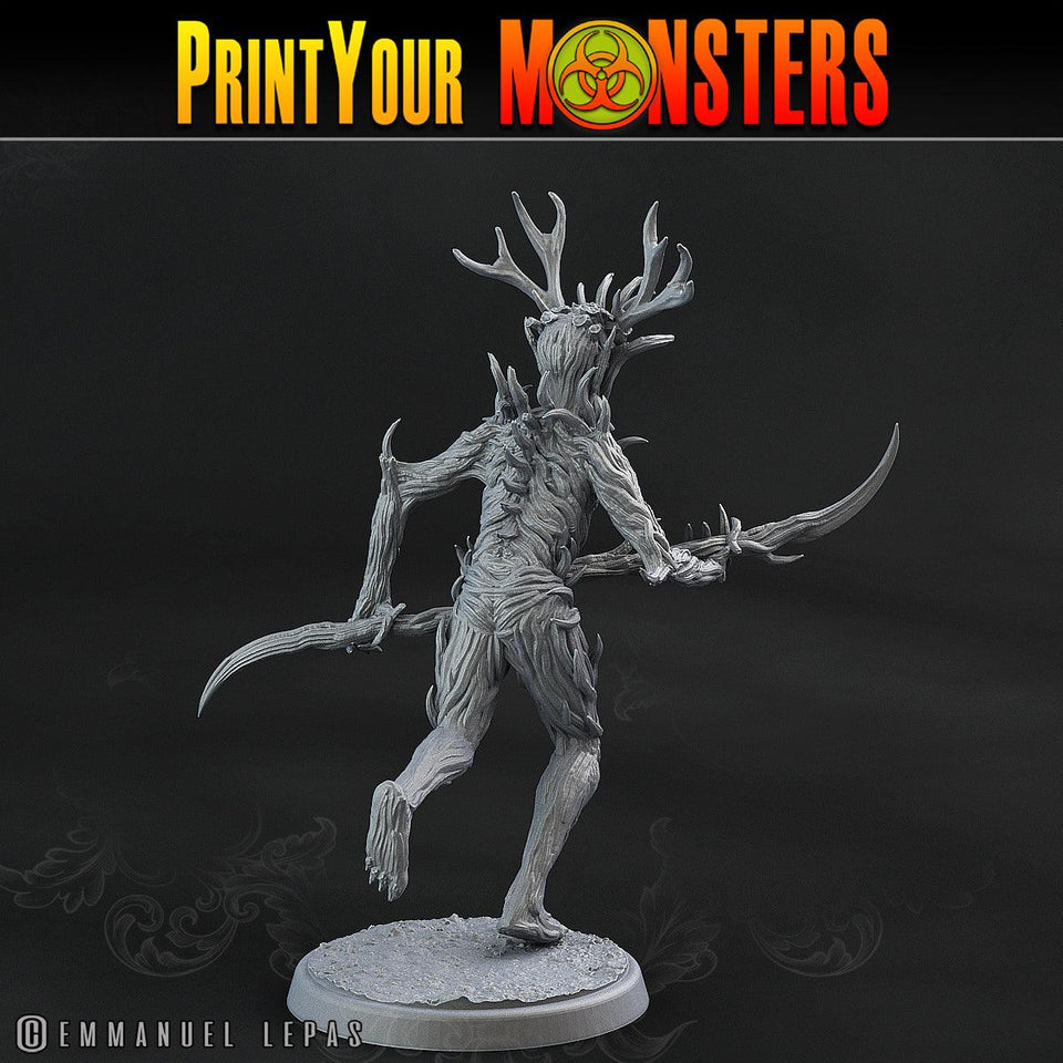 3D Printed Print Your Monsters Dark Tree Men The Shadowcreep Wood Set 28mm - 32mm D&D Wargaming - Charming Terrain