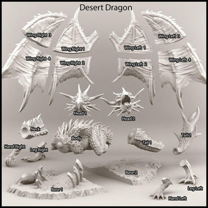 3D Printed Print Your Monsters Desert Dragon Desert Orcs Set 28mm - 32mm D&D Wargaming - Charming Terrain