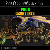 3D Printed Print Your Monsters Desert Monster Rocks Desert Orcs Set 28mm - 32mm D&D Wargaming - Charming Terrain