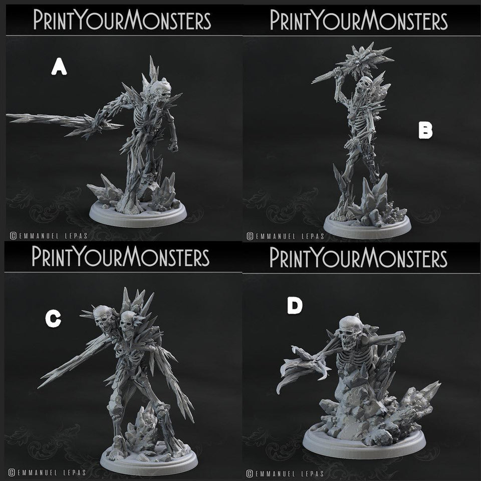 3D Printed Print Your Monsters Frozen Skeletons The Wrath of Gloomrime Monsters Part I Set 28mm - 32mm D&D Wargaming - Charming Terrain