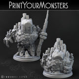 3D Printed Print Your Monsters Gardiens Basalt Earth Elemental Set 28mm - 32mm D&D Wargaming - Charming Terrain