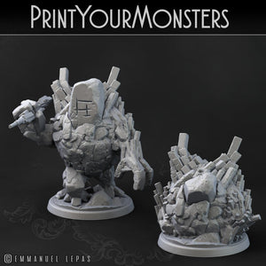 3D Printed Print Your Monsters Gardiens Basalt Earth Elemental Set 28mm - 32mm D&D Wargaming - Charming Terrain