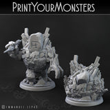 3D Printed Print Your Monsters Gardiens Basalt Earth Elemental Set 28mm - 32mm D&D Wargaming - Charming Terrain