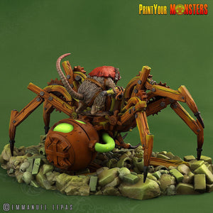 3D Printed Print Your Monsters Giant Mechanic Spiders and Riders The Toxic Rats Domination Set 28mm - 32mm D&D Wargaming - Charming Terrain