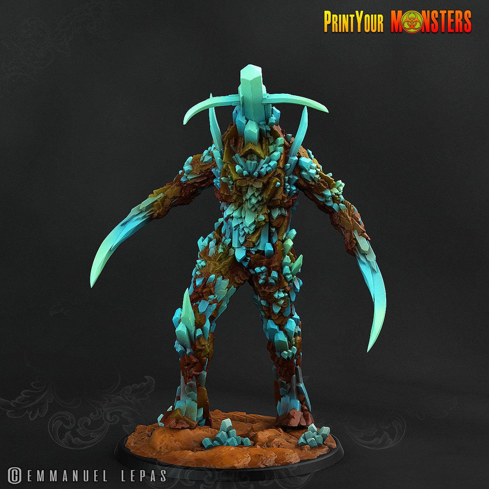 3D Printed Print Your Monsters Giant Sapphire Guardians Legendary Crystal Monsters 28mm - 32mm D&D Wargaming - Charming Terrain