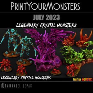 3D Printed Print Your Monsters Giant Sapphire Guardians Legendary Crystal Monsters 28mm - 32mm D&D Wargaming - Charming Terrain