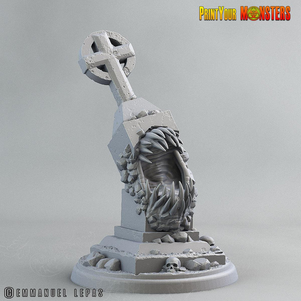 3D Printed Print Your Monsters Graveyard Mimic The Living Graveyard 28mm - 32mm D&D Wargaming - Charming Terrain