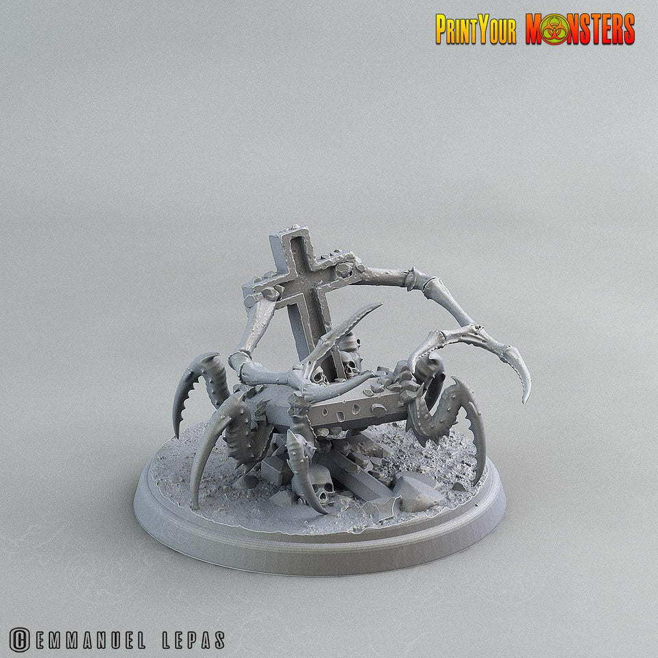 3D Printed Print Your Monsters Graveyard Spiders The Living Graveyard 28mm - 32mm D&D Wargaming - Charming Terrain
