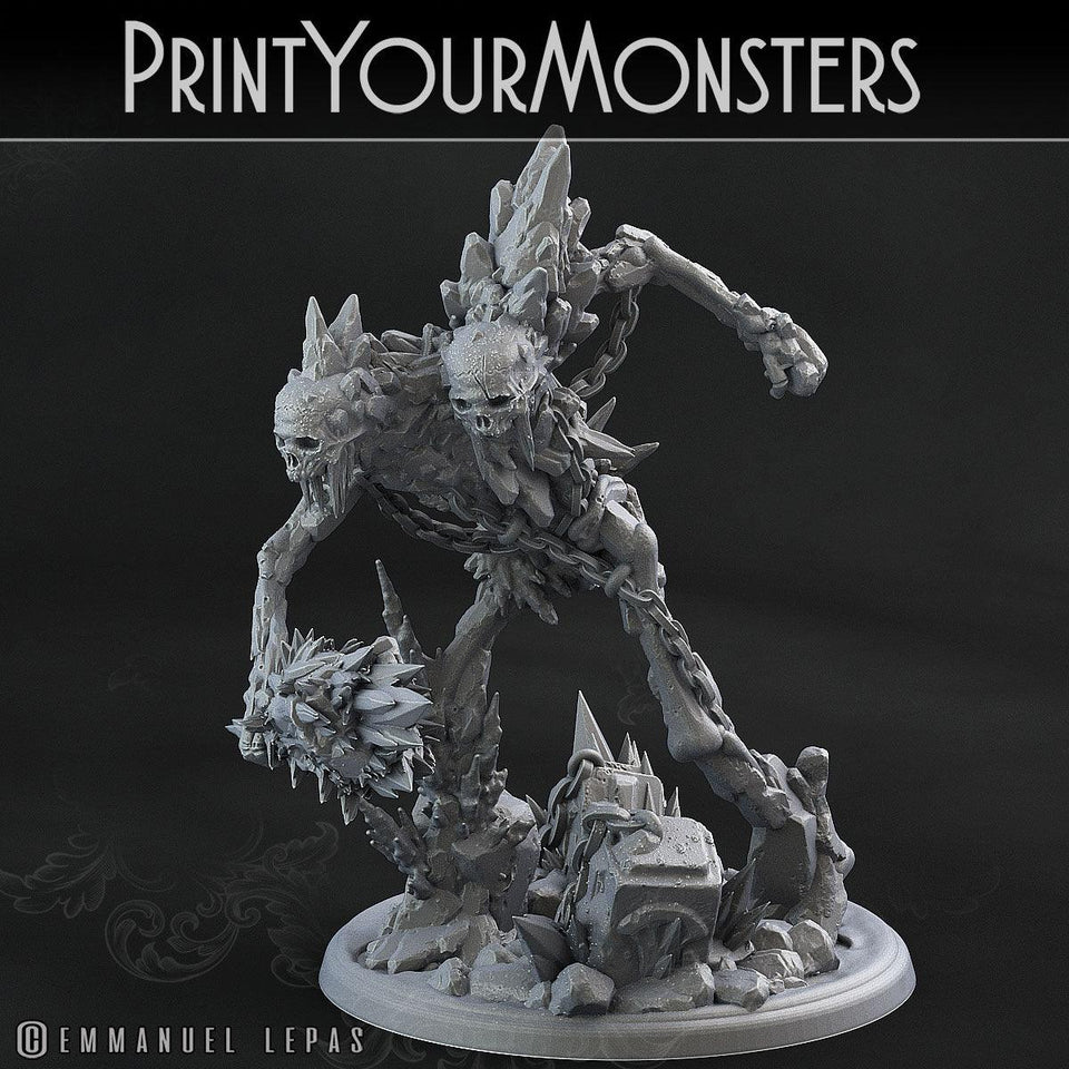 3D Printed Print Your Monsters Hoarfrost Ettin Skeletons The Wrath of Gloomrime Monsters Part II Set 28mm - 32mm D&D Wargaming - Charming Terrain