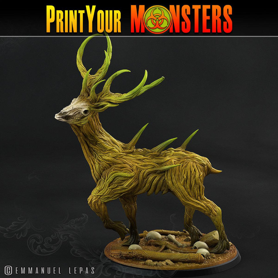 3D Printed Print Your Monsters Horrific Deer The Shadowcreep Wood Set 28mm - 32mm D&D Wargaming - Charming Terrain