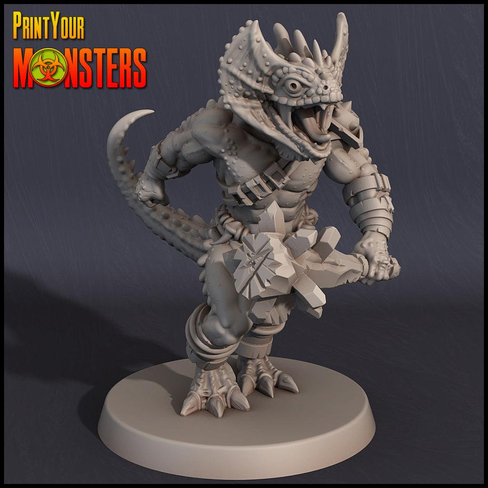 3D Printed Print Your Monsters Lizardmen Set 28mm - 32mm D&D Wargaming - Charming Terrain