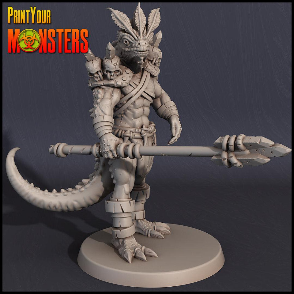 3D Printed Print Your Monsters Lizardmen Set 28mm - 32mm D&D Wargaming - Charming Terrain