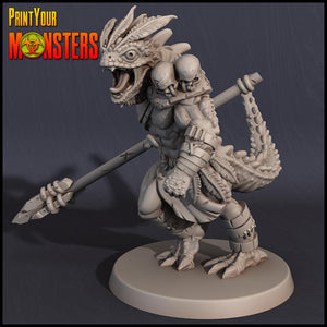 3D Printed Print Your Monsters Lizardmen Set 28mm - 32mm D&D Wargaming - Charming Terrain