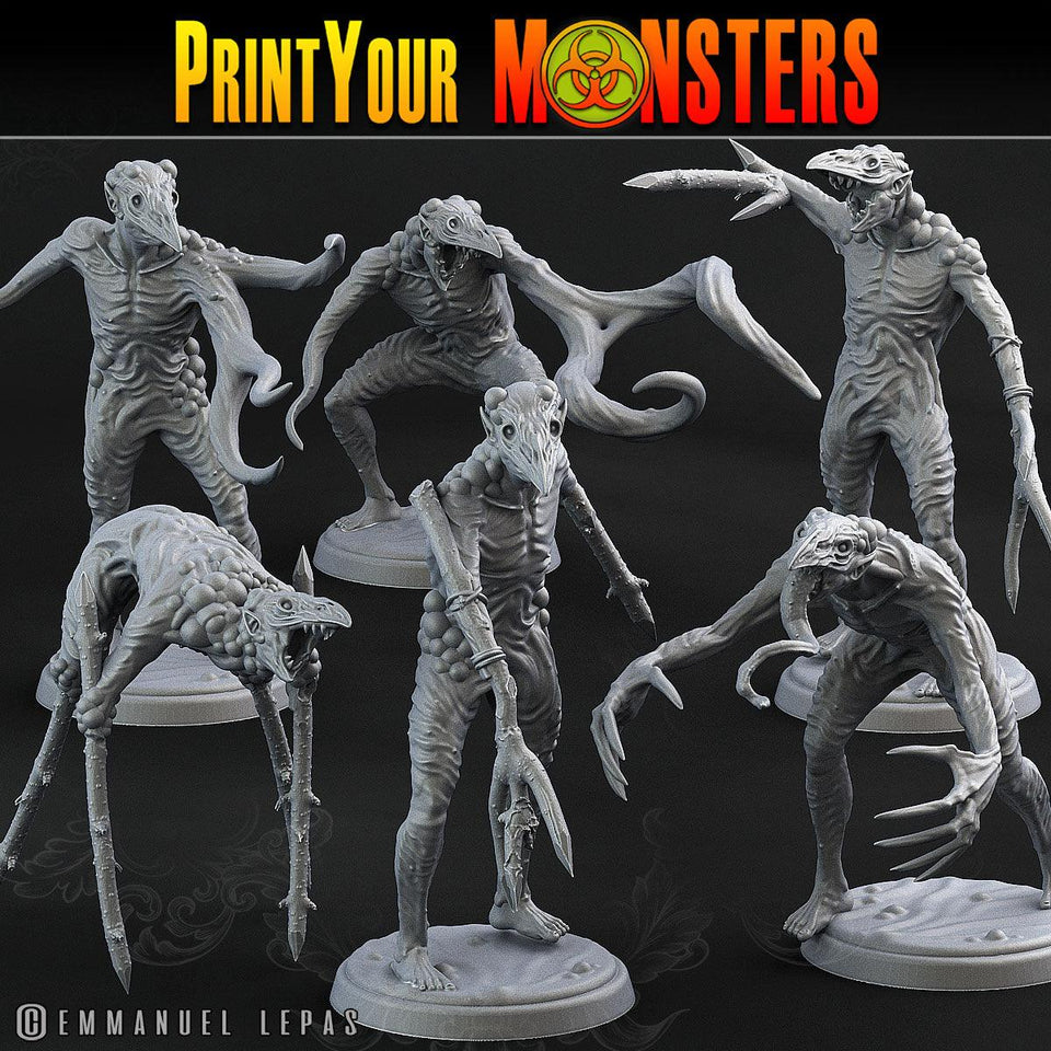 3D Printed Print Your Monsters Plague Men Plague Army Of Spooky Swamp Set 28mm - 32mm D&D Wargaming - Charming Terrain
