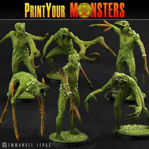 3D Printed Print Your Monsters Plague Men Plague Army Of Spooky Swamp Set 28mm - 32mm D&D Wargaming - Charming Terrain