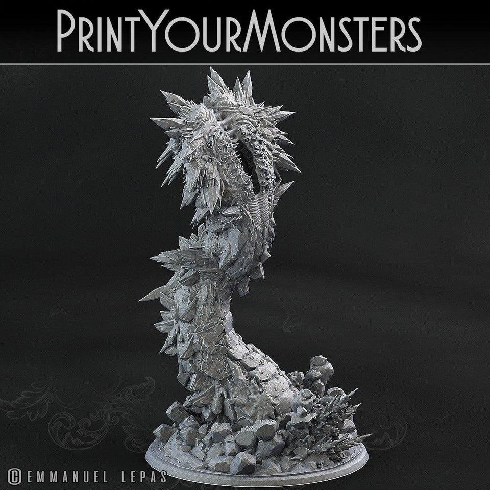 3D Printed Print Your Monsters Rimesquam Worm The Wrath of Gloomrime Monsters Part II Set 28mm - 32mm D&D Wargaming - Charming Terrain