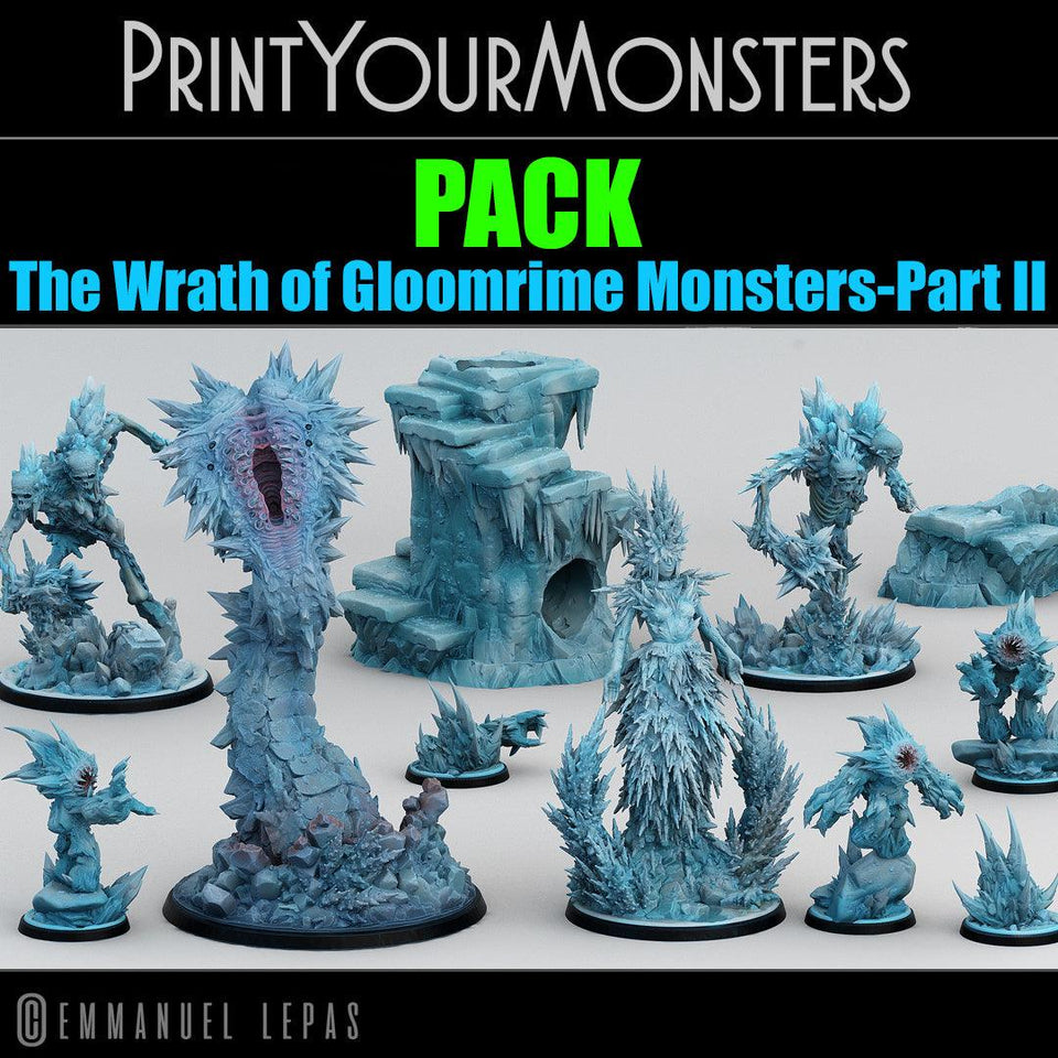 3D Printed Print Your Monsters Rimesquam Worm The Wrath of Gloomrime Monsters Part II Set 28mm - 32mm D&D Wargaming - Charming Terrain