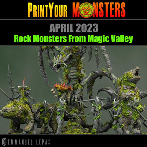 3D Printed Print Your Monsters Rock Bear Rock Monsters From Magic Valley Set 28mm - 32mm D&D Wargaming - Charming Terrain