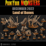 3D Printed Print Your Monsters Screaming Bone Dragon Land of Bones Set 28mm - 32mm D&D Wargaming - Charming Terrain