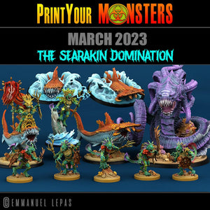 3D Printed Print Your Monsters Searakins The Searakin Domination Set 28mm - 32mm D&D Wargaming - Charming Terrain