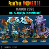 3D Printed Print Your Monsters Searakins The Searakin Domination Set 28mm - 32mm D&D Wargaming - Charming Terrain