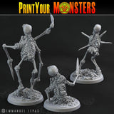 3D Printed Print Your Monsters Skeletons Land of Bones Set 28mm - 32mm D&D Wargaming - Charming Terrain