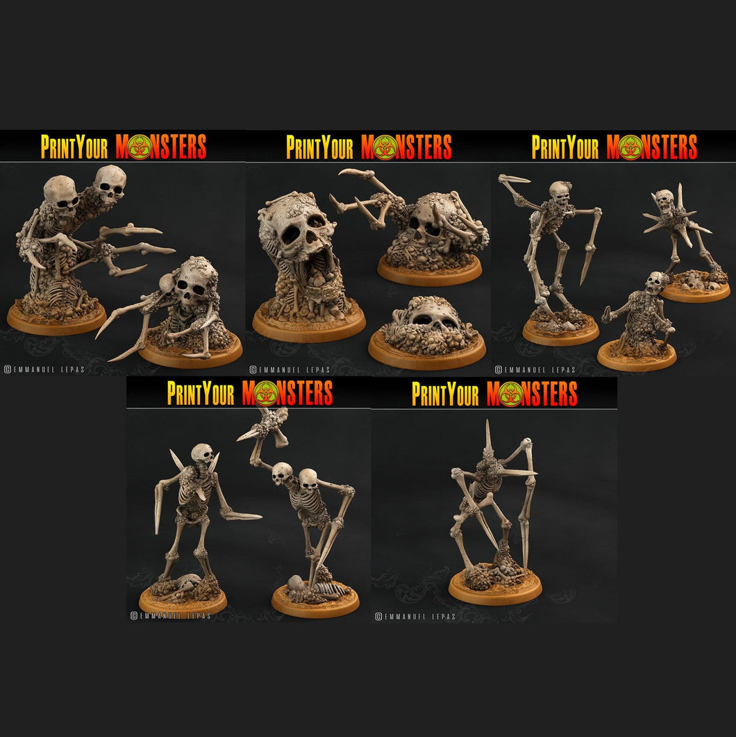 3D Printed Print Your Monsters Skeletons Land of Bones Set 28mm - 32mm D&D Wargaming - Charming Terrain