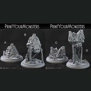 3D Printed Print Your Monsters Terranids Basalt Earth Elemental Set 28mm - 32mm D&D Wargaming - Charming Terrain