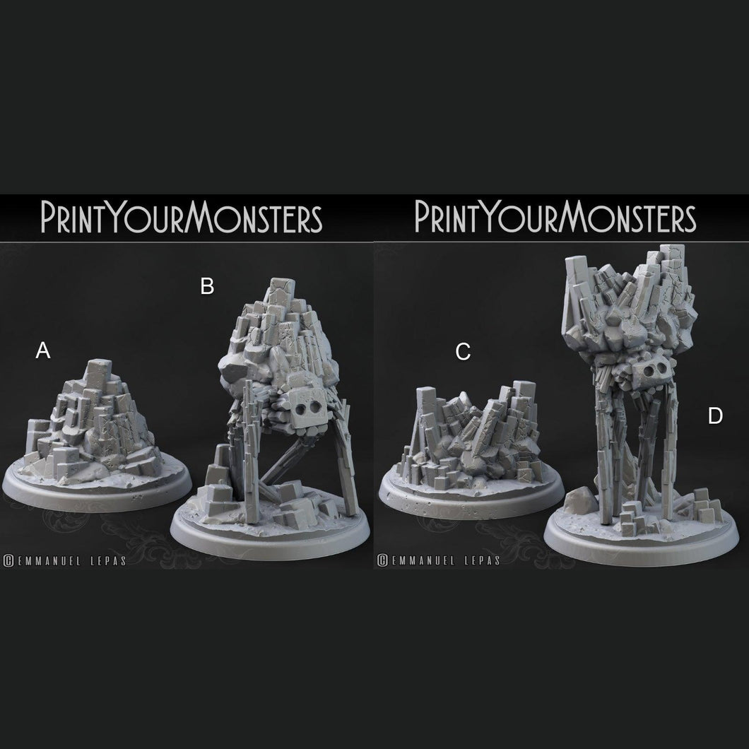 3D Printed Print Your Monsters Terranids Basalt Earth Elemental Set 28mm - 32mm D&D Wargaming - Charming Terrain
