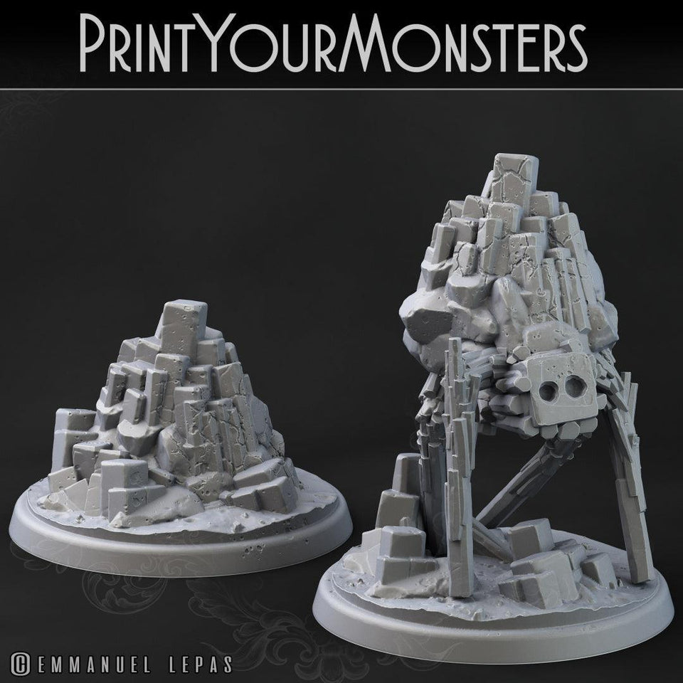 3D Printed Print Your Monsters Terranids Basalt Earth Elemental Set 28mm - 32mm D&D Wargaming - Charming Terrain