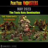 3D Printed Print Your Monsters The Toxic Double Headed Rat King The Toxic Rats Domination Set 28mm - 32mm D&D Wargaming - Charming Terrain