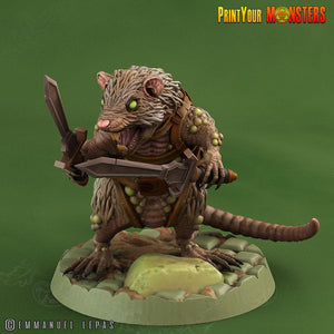 3D Printed Print Your Monsters Toxic Rat Soldiers The Toxic Rats Domination Set 28mm - 32mm D&D Wargaming - Charming Terrain