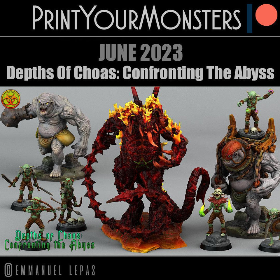 3D Printed Print Your Monsters Trolls Depths Of Choas Confronting The Abyss 28mm - 32mm D&D Wargaming - Charming Terrain