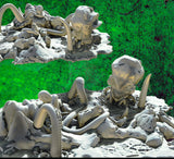 3D Printed SAWANT3D Abandoned Base of Space Elves - Elf Fighting a Monster 28 32mm D&D - Charming Terrain