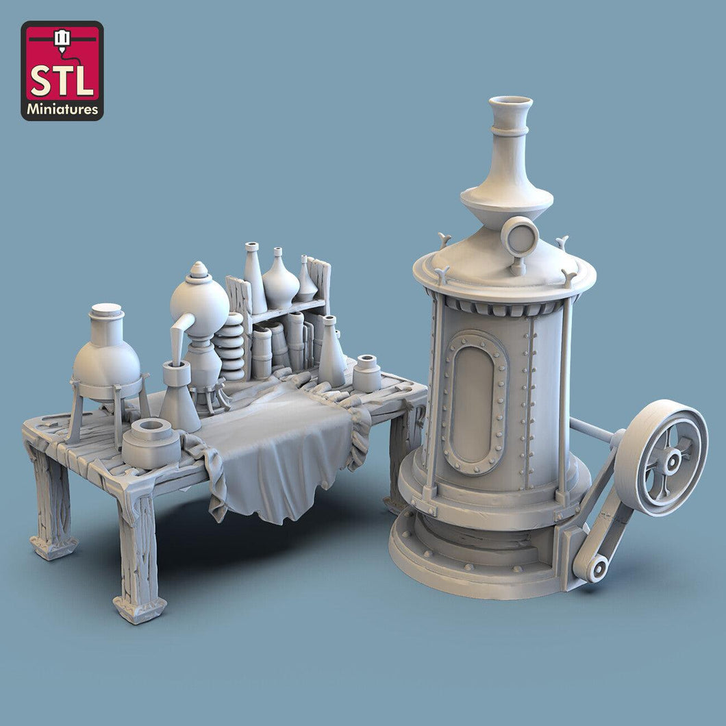 3D Printed STL Miniatures Alchemist Lab 28 - 32mm War Gaming D&D - Charming Terrain