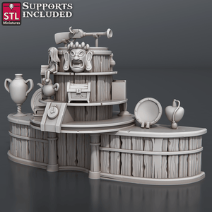 3D Printed STL Miniatures Antique Shop Set 28 - 32mm War Gaming D&D - Charming Terrain
