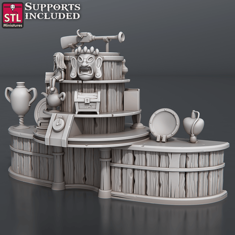 3D Printed STL Miniatures Antique Shop Set 28 - 32mm War Gaming D&D - Charming Terrain