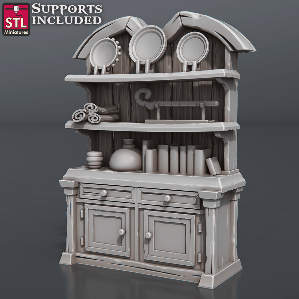 3D Printed STL Miniatures Antique Shop Set 28 - 32mm War Gaming D&D - Charming Terrain